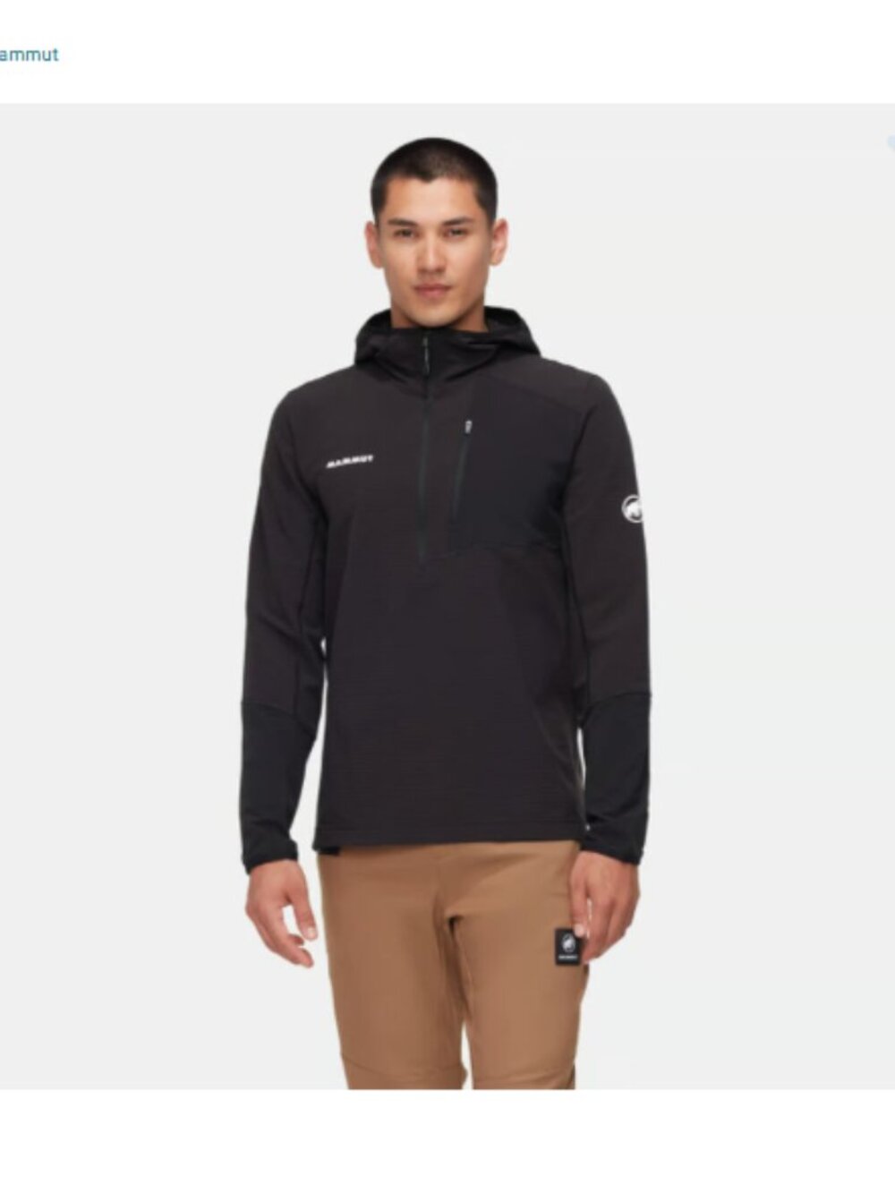 Mammut Men's XL Madris Light ML Half Zip Hoodie Black NWT Jacket Midlayer